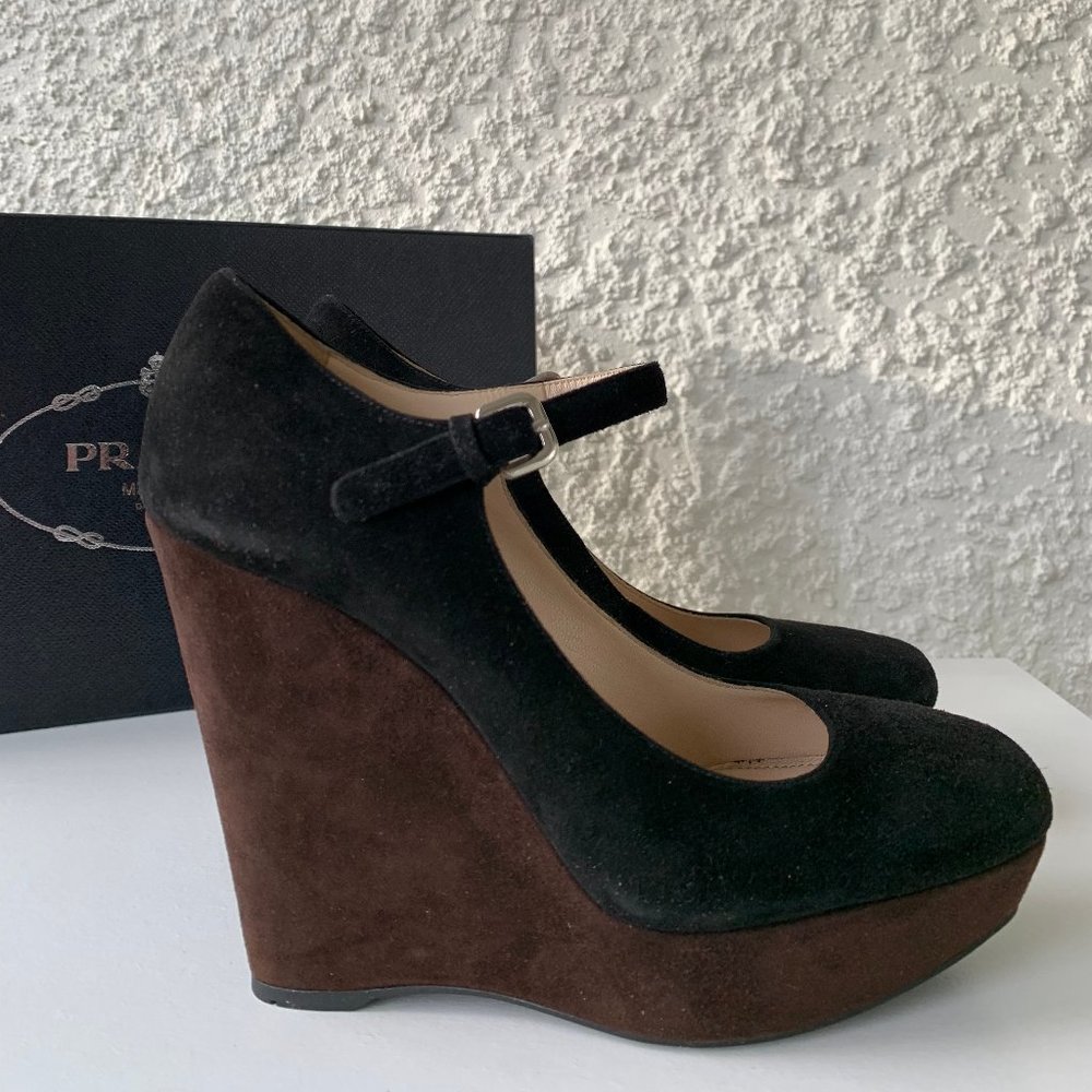 Prada Milano Suede Pumps with Strap Size 6.5 (EU 37) - Picture 5 of 7